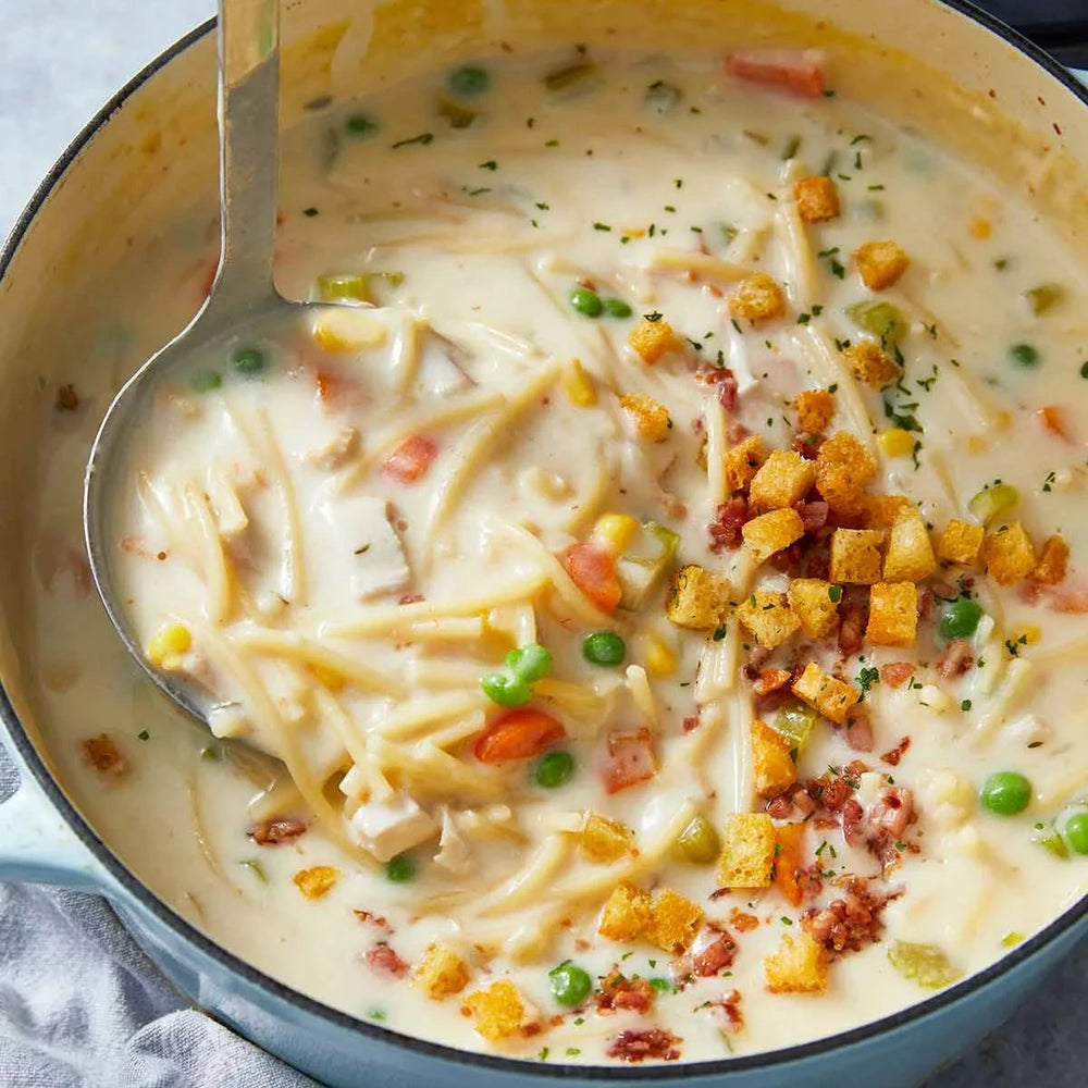 Creamy chicken noodle soup