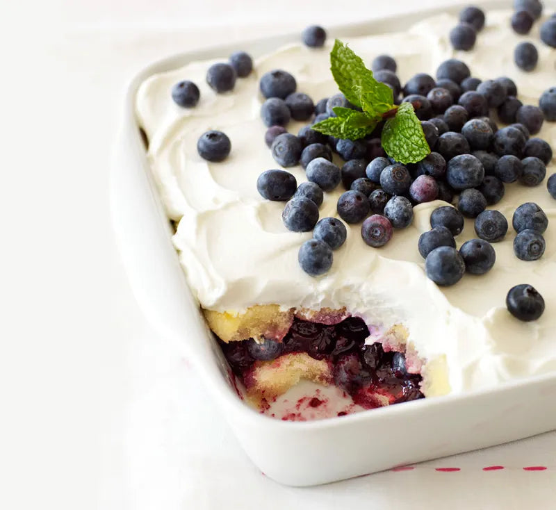 Lemoncello and blueberry trifle