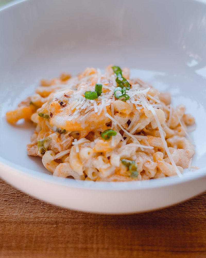 Macroni cheese with cauliflower and bacon freezer meal