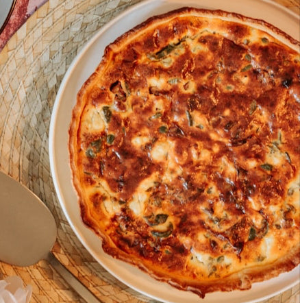 Smoked salmon & spinach quiche