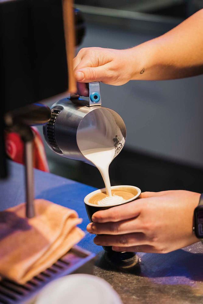 Preparing coffee in Arctic Kitchen cafe