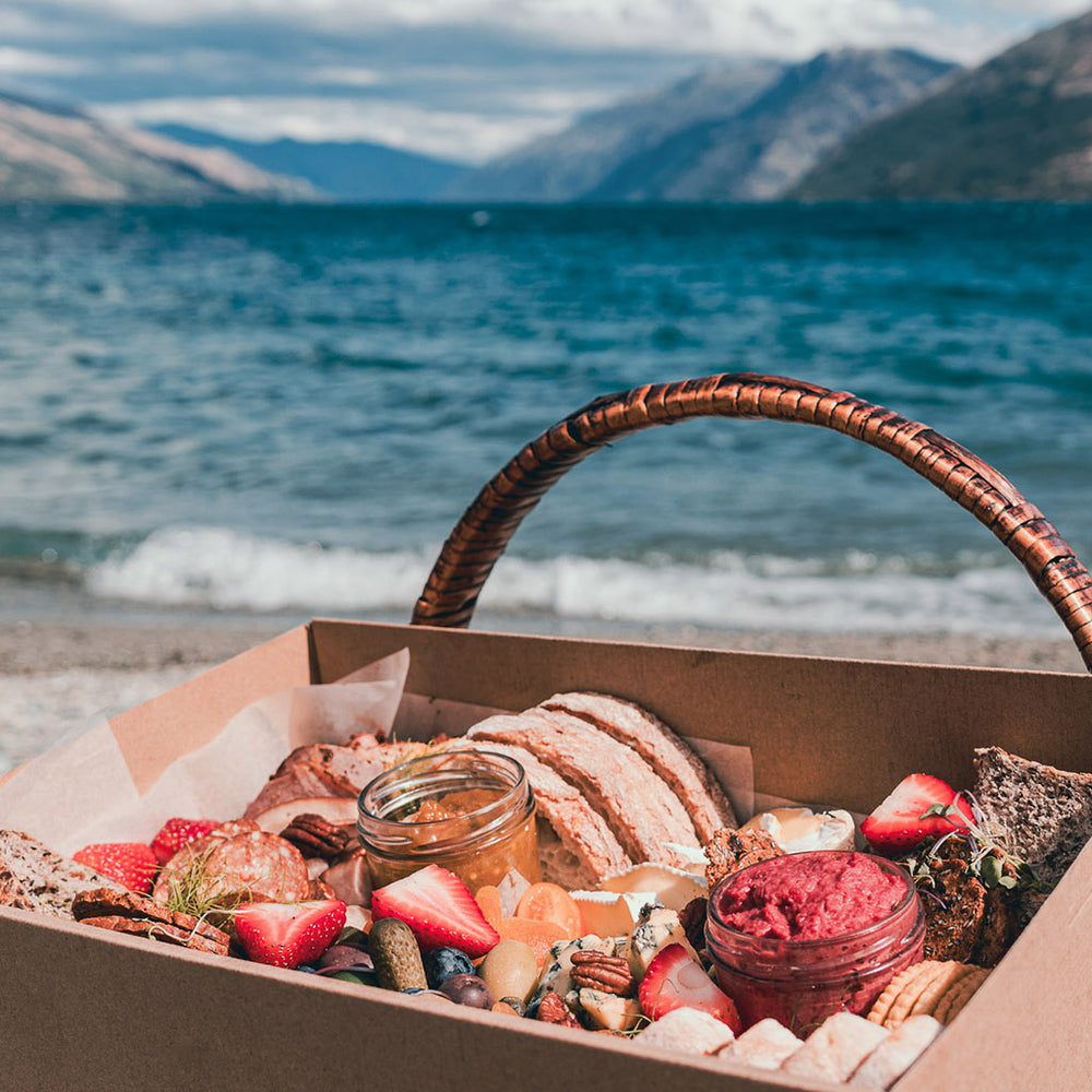 Sharing platter at the lake 
