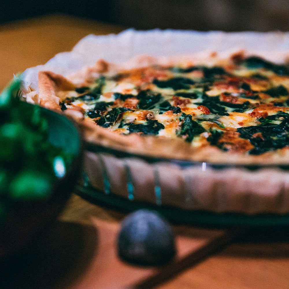 Smoked salmon and spinach quiche frozen meal
