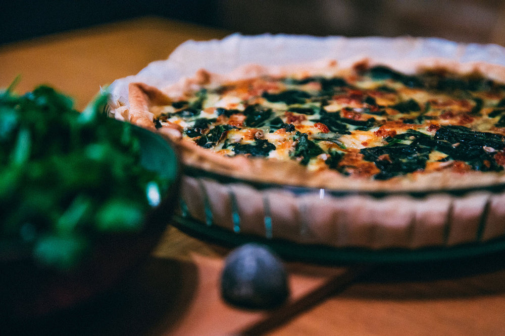 Smoked salmon and spinach quiche frozen meal