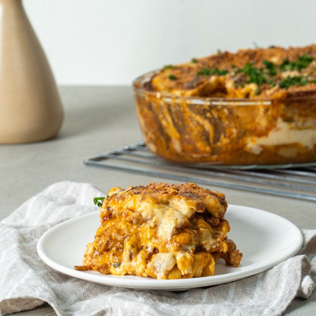 Chicken, pumpkin & spinach lasagne
